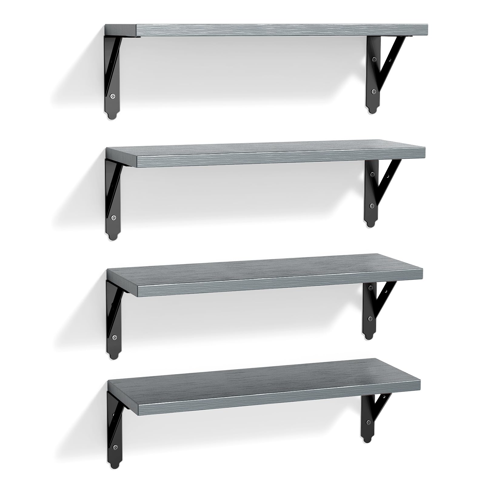 Black Floating Shelves - Set of 4 -9