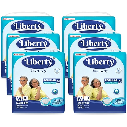 Liberty Adult Diapers Tape Style Medium 60 Count 101cm