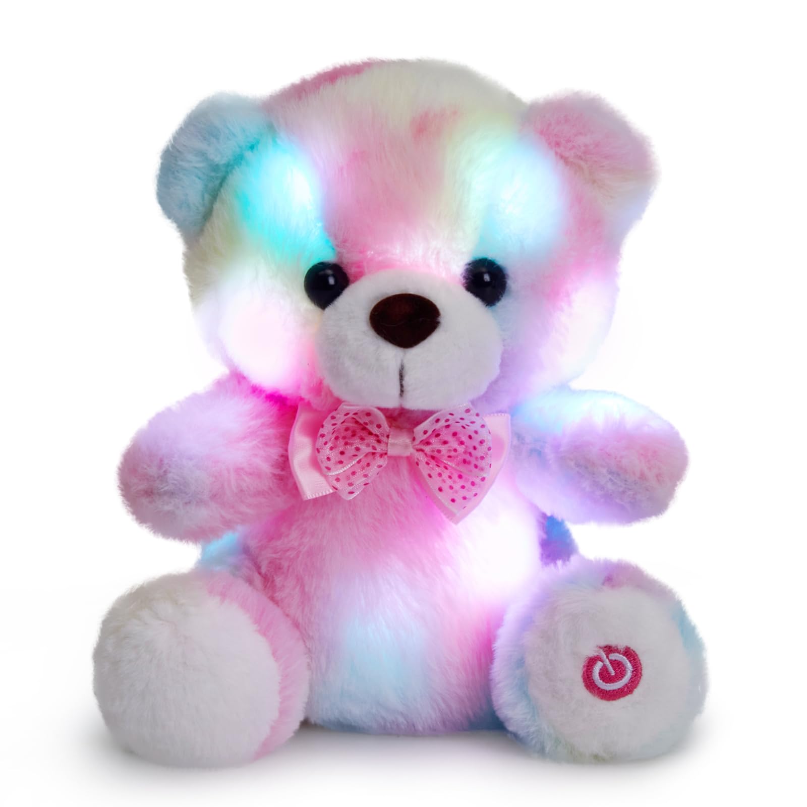 BSTAOFY Light up RainbowTeddy Bear LED Stuffed Animal Soft Nightlight Glow Bear Plush Toy Gifts for Kids Mom