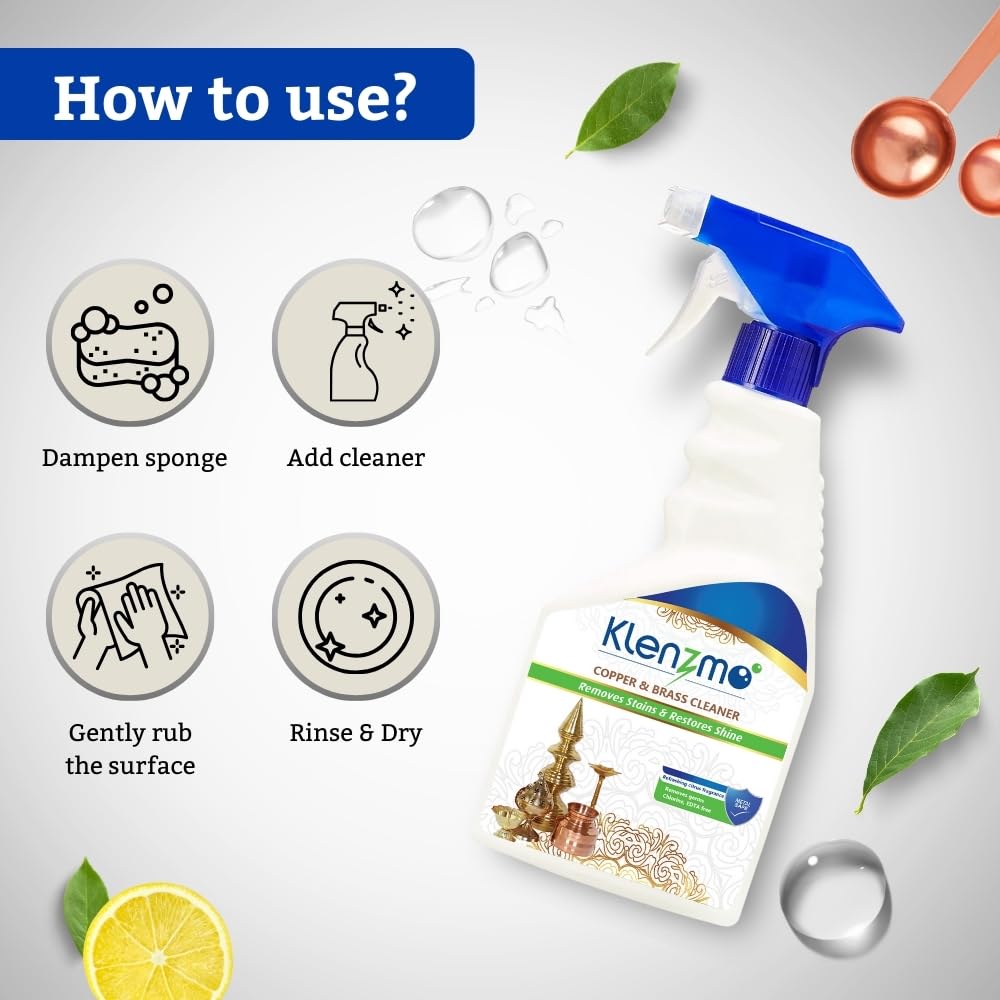 Klenzmo Copper & Brass Cleaner Spray, 400ml – Tarnish Remover 1