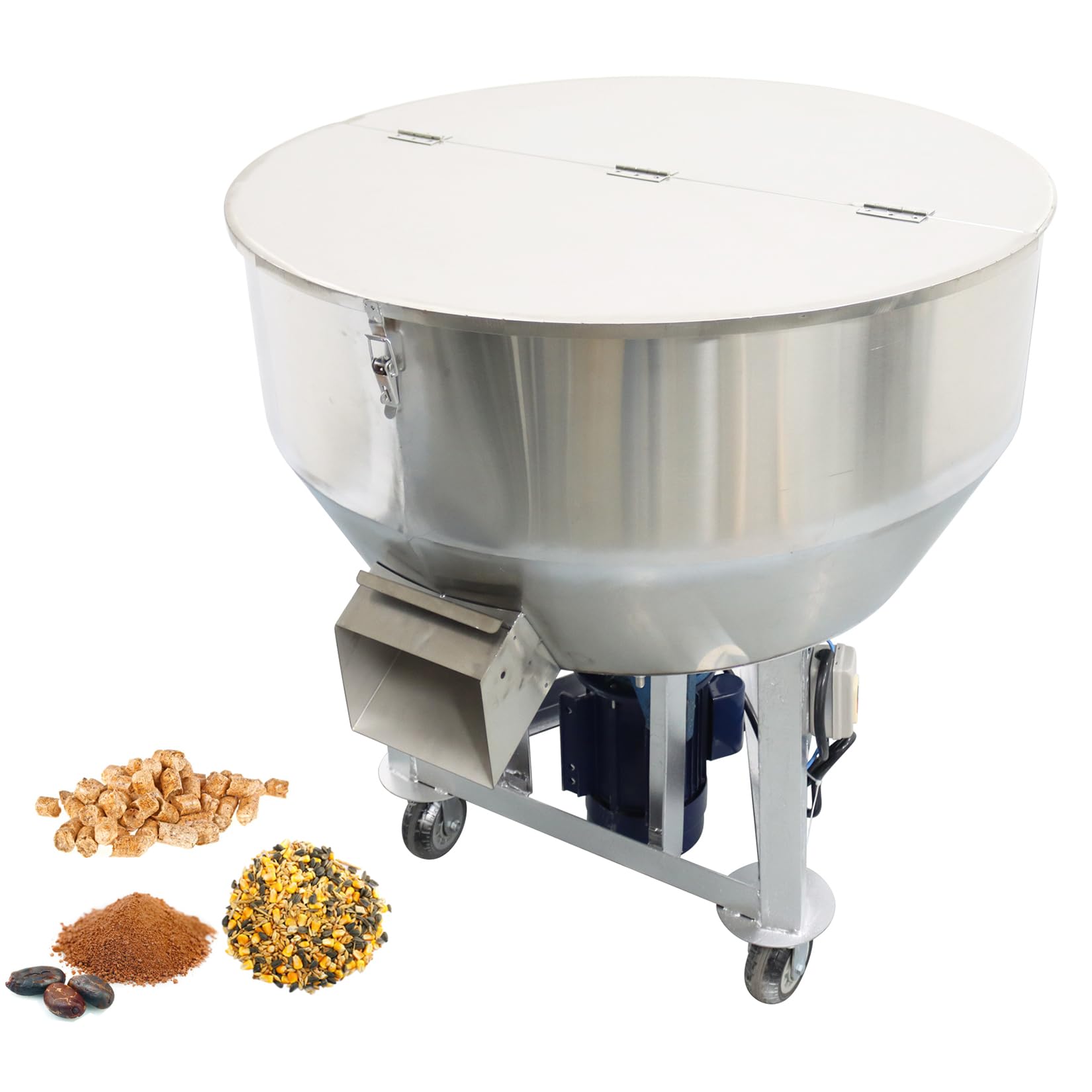 440lbs Powder Mixer Blender Feed Mixer Blender Mixing Machine Dry Wet Particle 201 Stainless Steel 220v 4kw