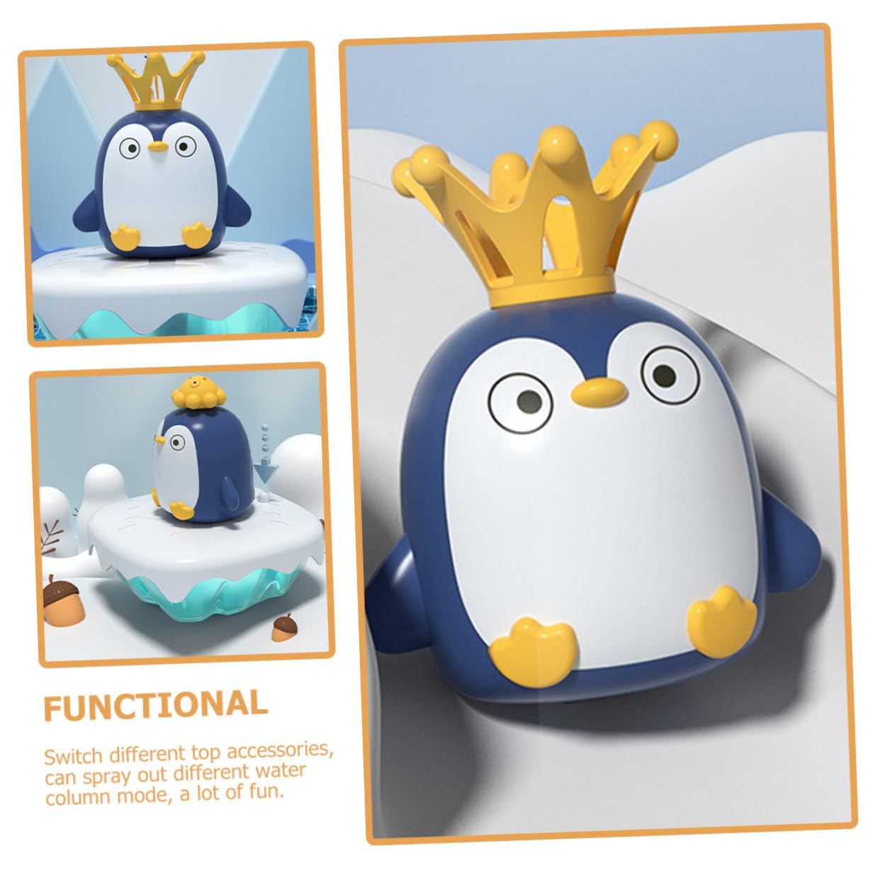 Juguete de Baño Pingüino Rociador Eléctrico Abs 1 Juego