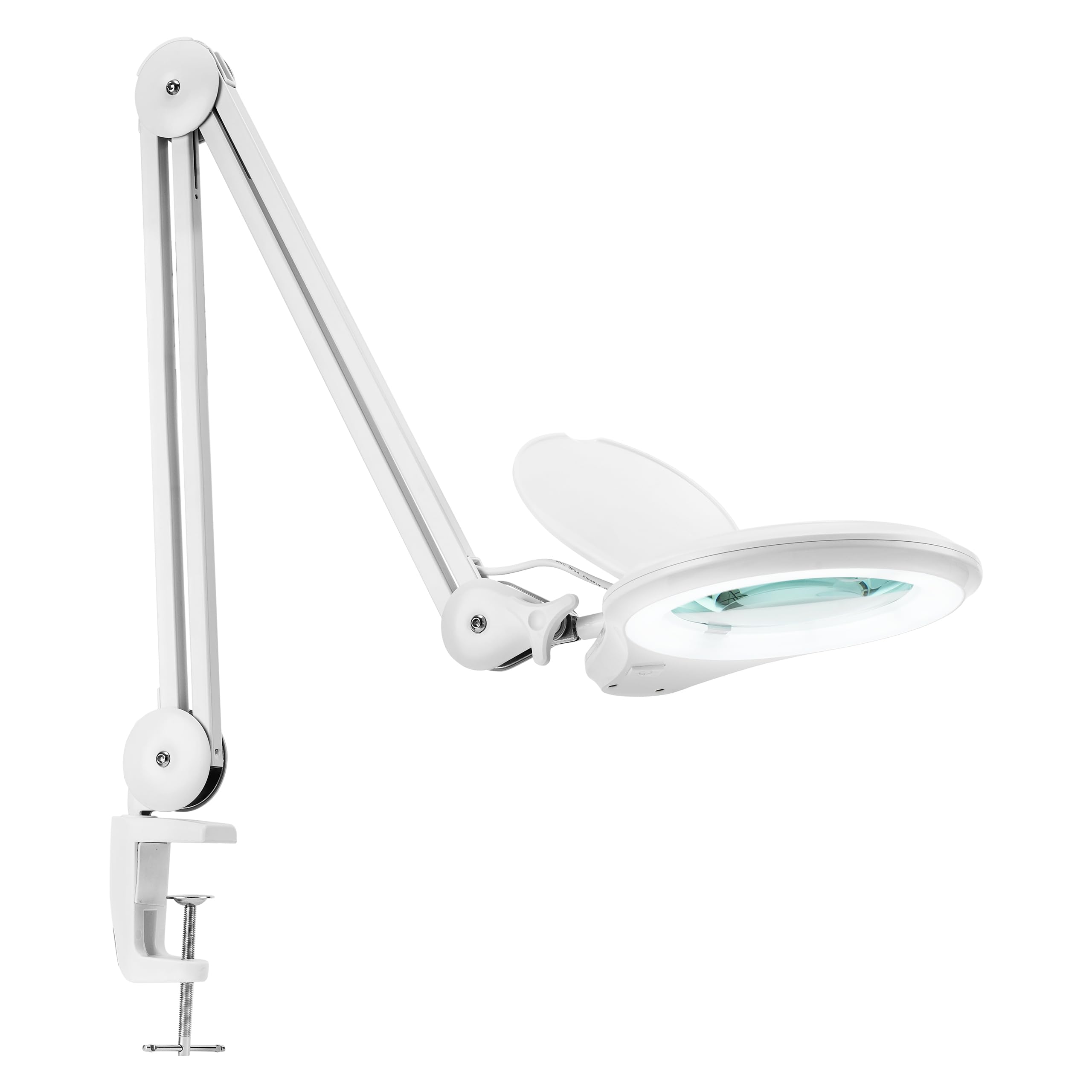 Neatfi Pro Series – Lámpara LED con Lupa Bifocal y Abrazadera, 1200 Lúmenes | Aumento 8D/20D | CRI 95 | Lente de Vidrio de 13 CM | Regulable (Blanco, 8 dioptrías + 20 dioptrías)