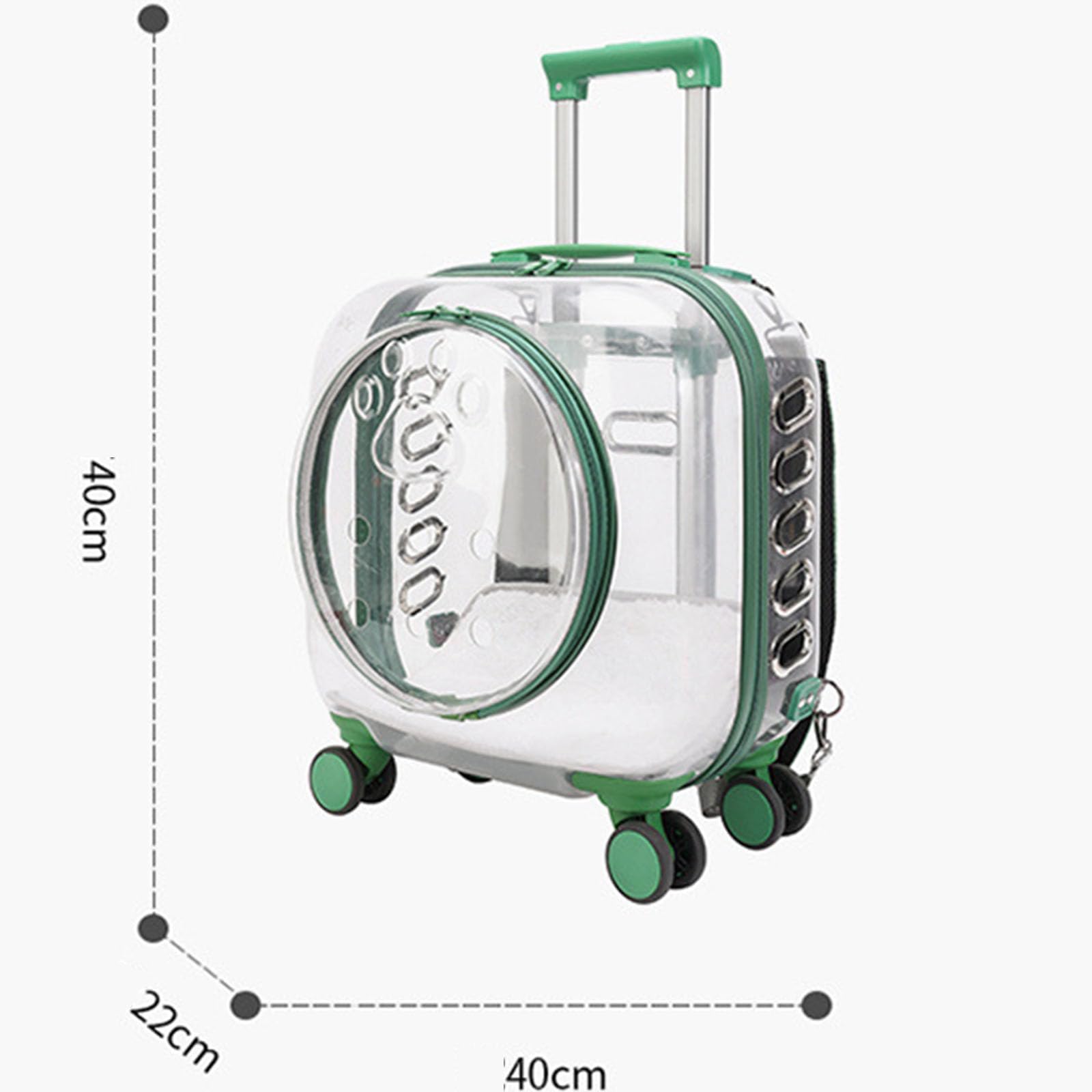 Maletín transparente para mascotas, mango telescópico de 3 etapas, vista panorámica, ventilación transpirable, apto para gatos y perros