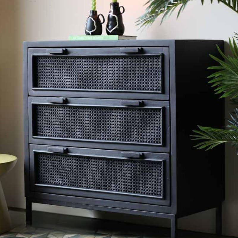 TGF Furniture Store Industrial Metal 3-Drawer Chest – Black Modern Storage Cabinet with Mesh Front Panels – Sturdy Steel Dresser for Bedroom, Entryway, or Office-image-45