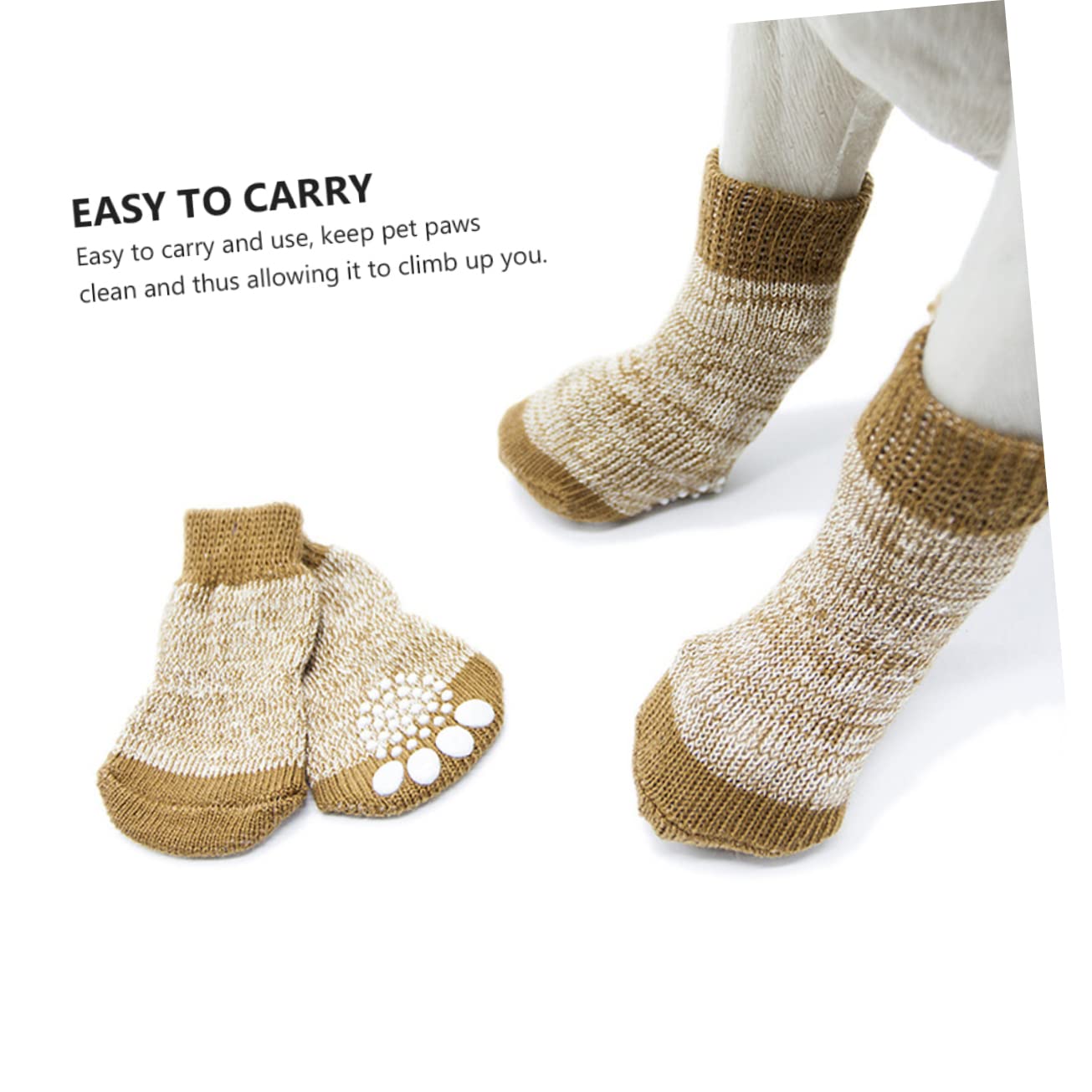 HOLIDYOYO 4pcs Dog -Slip Socks Pet Paw Socks Paw Protectors for Dogs Licking Pets Socks Soft Grooming Canine Indoor Dog Sock Protection Covers Warm Socks for Dogs Pet Cotton