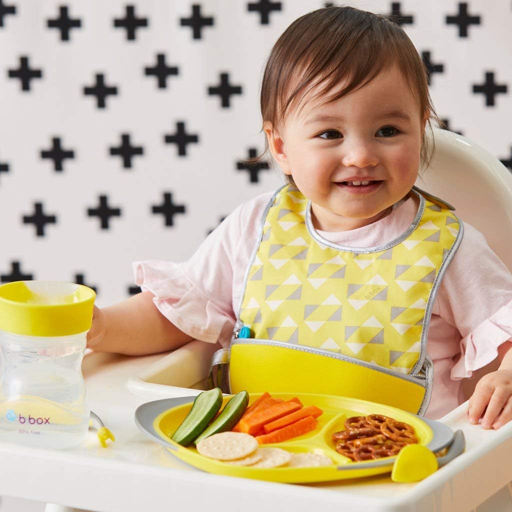 b.box Toddler Training Cup | Free Flow Opening, Great Transition from Sippy Cup to Big Kid Cup | BPA Free, Dishwasher safe | Ages 12+ months (Lemon, 8oz)