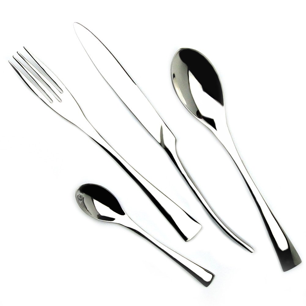 Set di posate in argento, 24 pezzi, set da tavola in acciaio inossidabile, spesso, coltello cena, forchetta, stoviglie pranzo occidentali for 6 persone