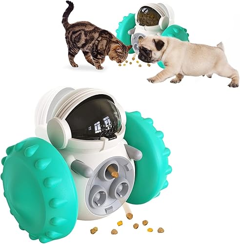 Juguetes de rompecabezas para perros, dispensador interactivo de alimentos, rueda de robot, alimentador lento, juguetes inteligentes para perros,