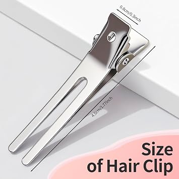 25 PCS Hair Clips for Styling, 4.5CM Silver Alligator Clips Hair