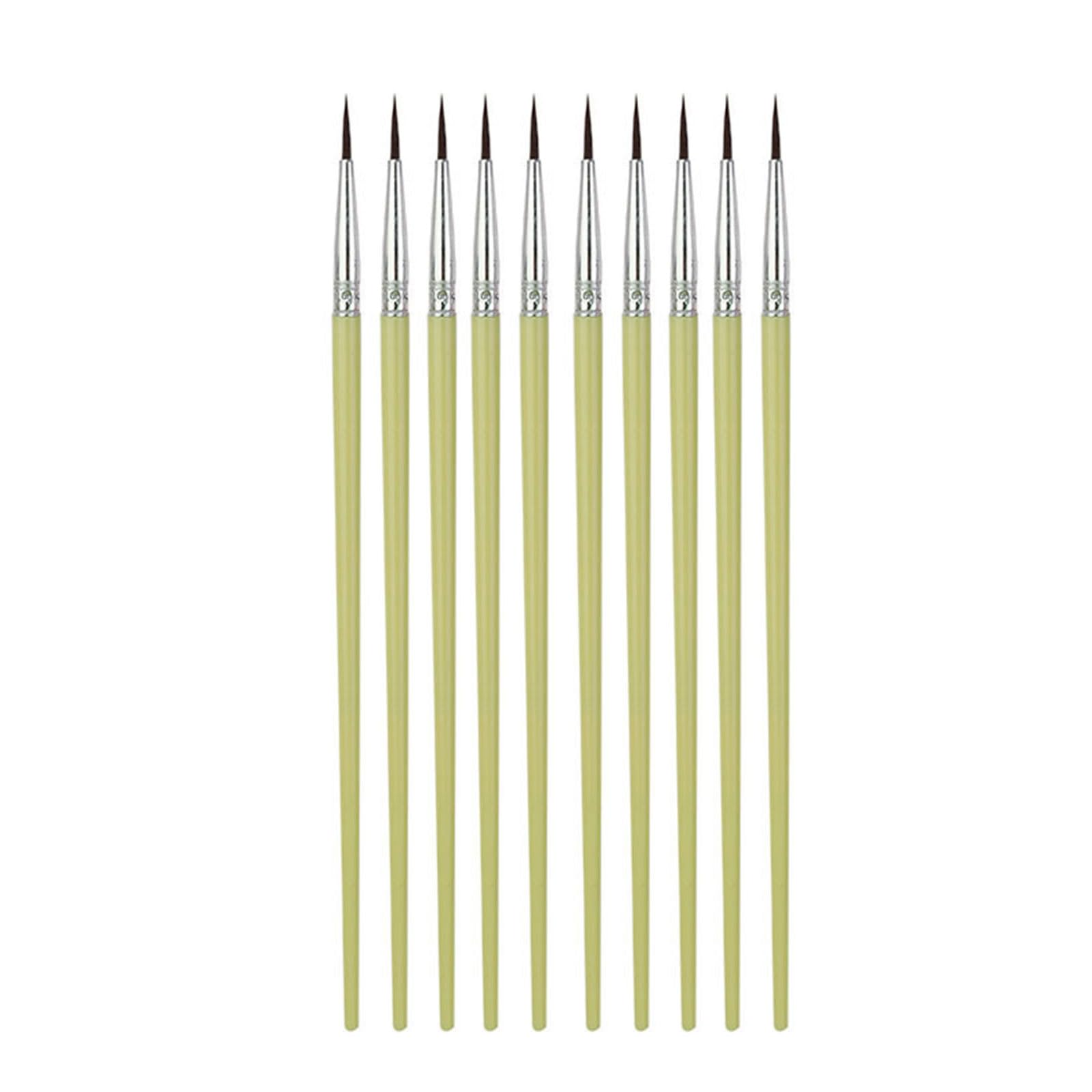 Hand Painted Brush Nylon Hair Artist Acrylic Art Paint Brushes 10 Pieces Sets, Fine Tip Set for Watercolor Nylon Hair Watercolor Paintbrush Oil Painting Brushes Acrylic