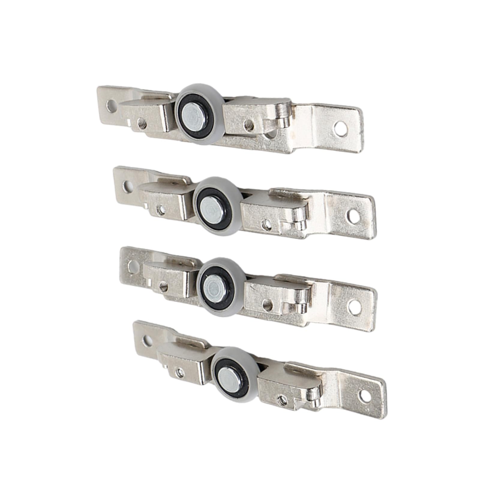 4Pcs Bend Pipe Metal Bearing Pulley Block with Two Wheel Quiet Gliding Systems for Cabinet Door Easy Installation for Sliding Door Window Cabinet