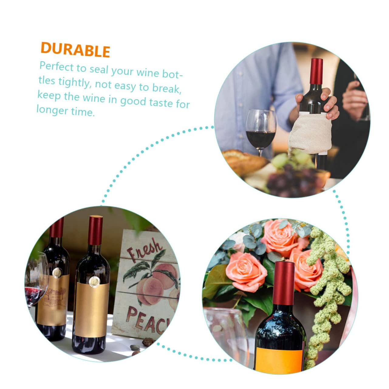 VINTORKY Diy Wine Sealing : 200pcs Heat Shrink Capsules for Wine Bottles Wine Bottle Wraps Wine Bottle Sealers Red