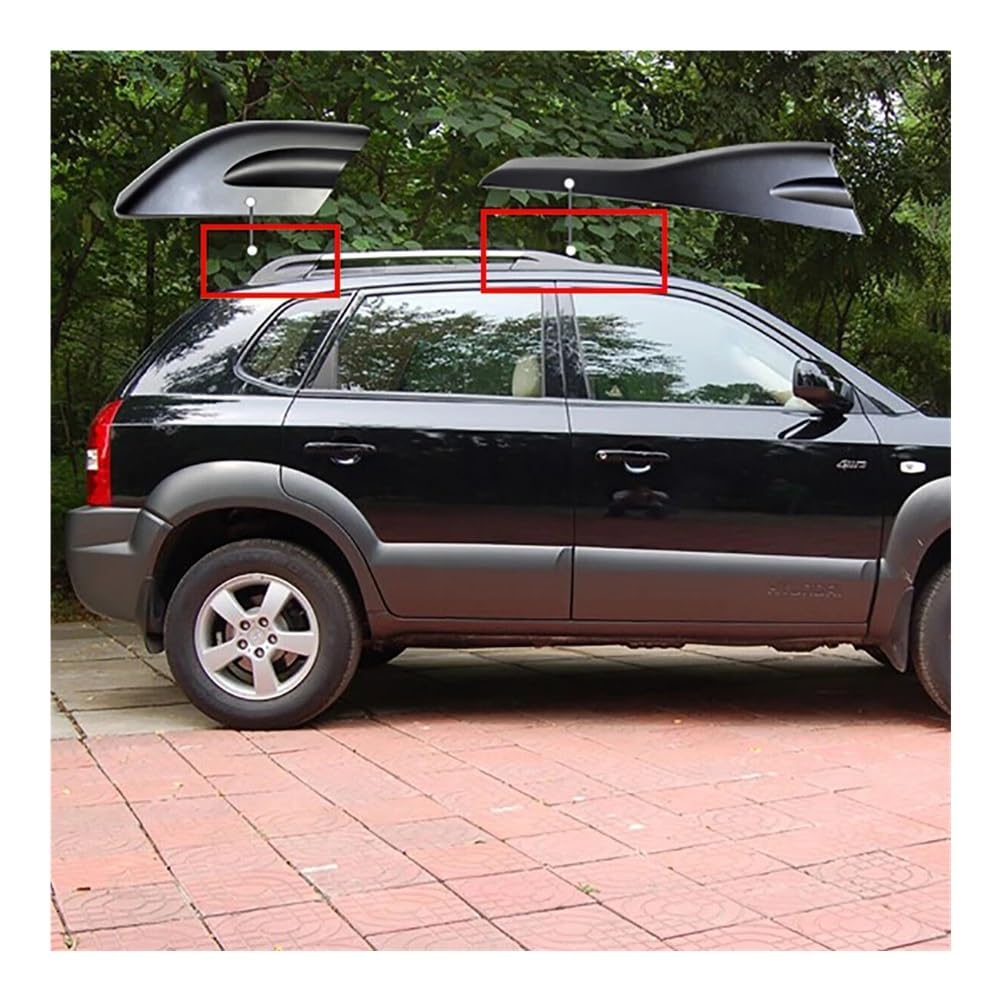Czarny pokrowiec na bagażnik dachowy na koniec relingu, osłona bagażnika dachowego, stylizacja samochodu, kompatybilny z Hyundai Tucson 2004-2008