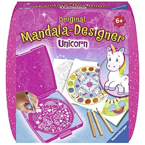 Ravensburger Mandala Designer Mini Unicorn 29704, Zeichnen lernen für Kinder ab 6 Jahren, Zeichen-Set mit Mandala-Schablone für farbenfrohe Mandalas Cover