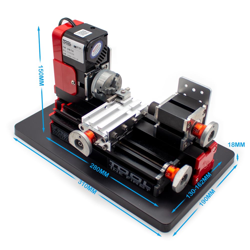 Mini Torno Miniatura Metal Multipropósito Máquina Torno Aplicaciones: Madera, Plásticos, Metales Blandos 20000rev/min