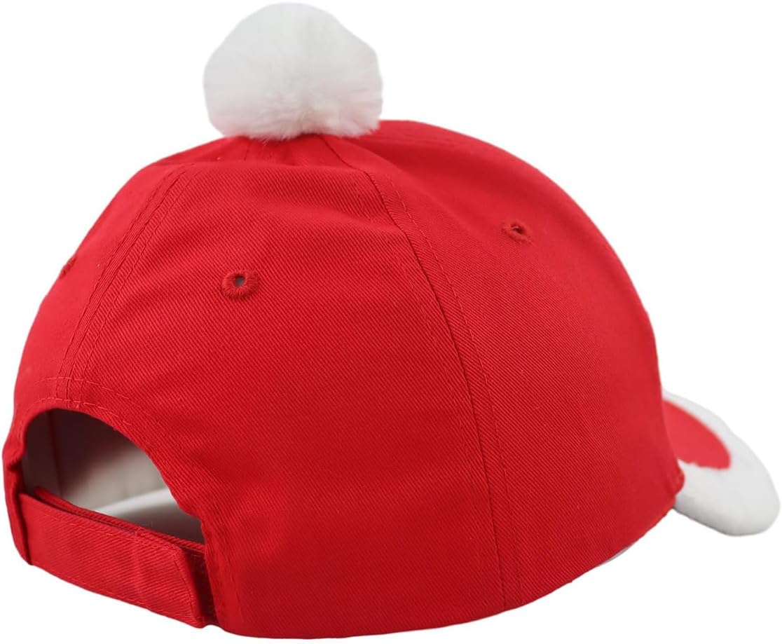 Christmas Hat for Women Men, Merry for Mom Dad, Adjustable Embroidered Cotton Red/White Santa Baseball Cap - Image 7