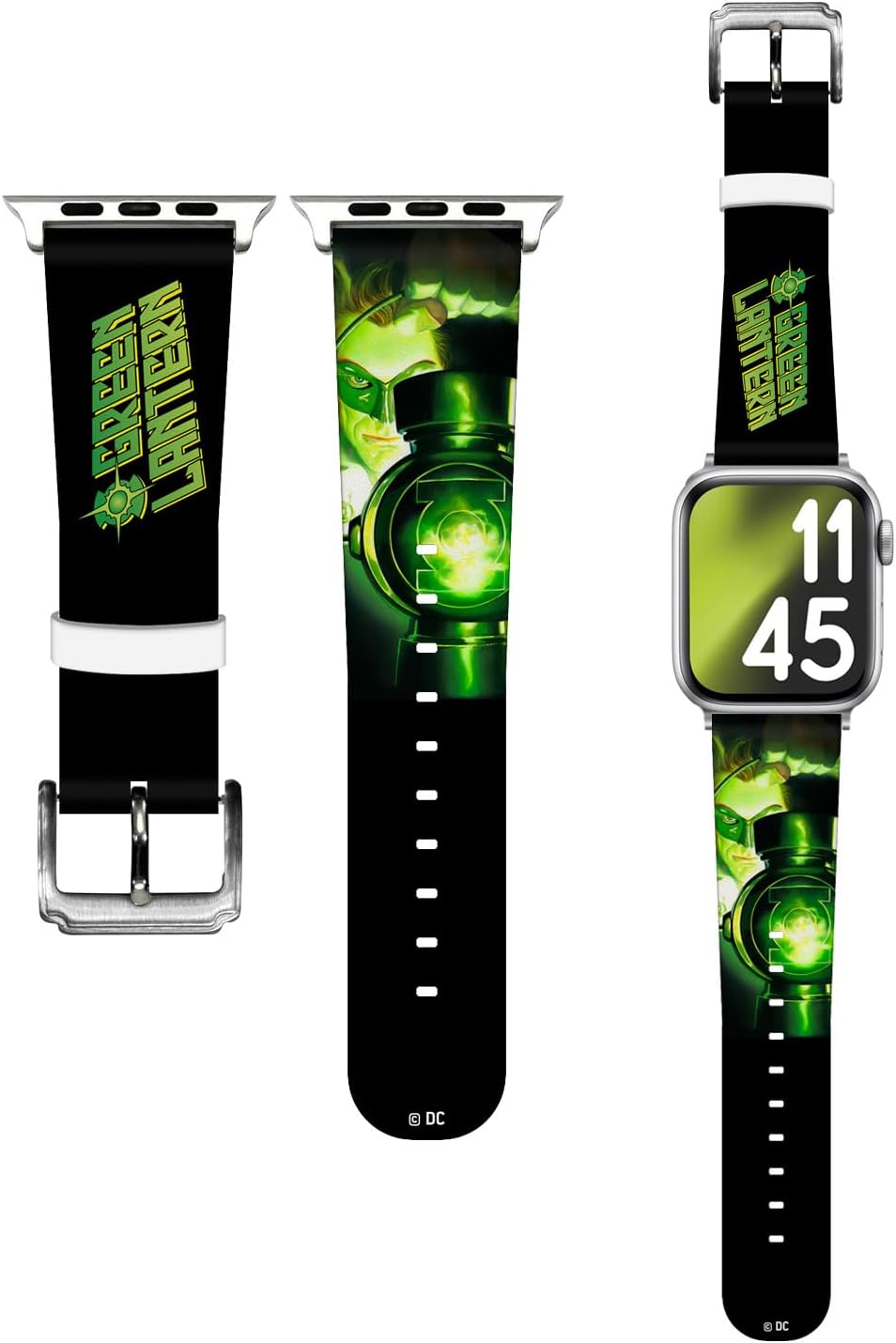 Head Case Designs Officially Licensed Green Lantern DC Comics Character Graphic Art Genuine Leather Watch Strap Compatible with Apple Watch 38/40/41mm