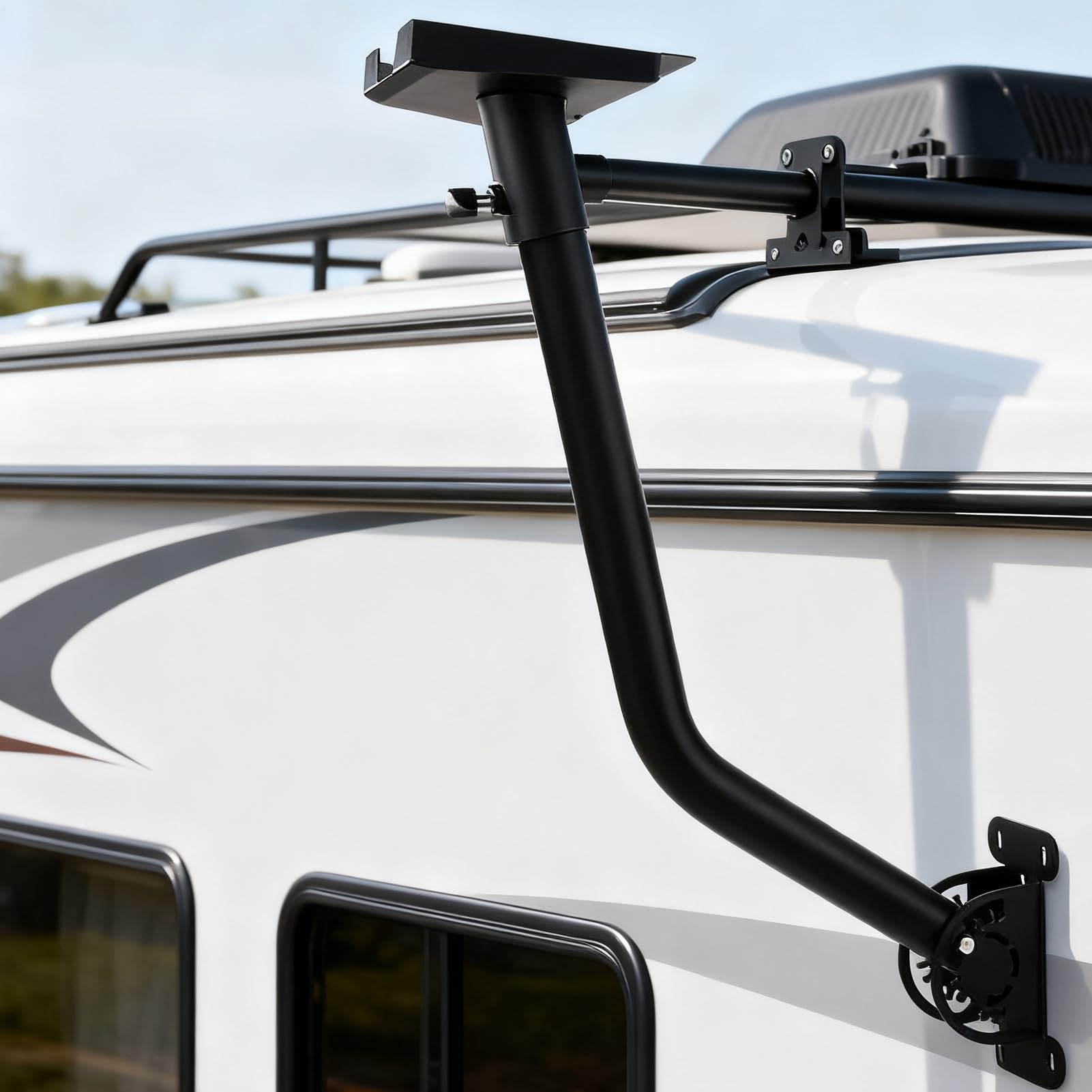 Soporte De Montaje para Antena En Poste Montaje Metálico Compacto Y Estable | Soporte Para Antena De Satélite Para Autocaravana, Camping, Actividades Al Aire Libre, Viajes, Hogar Y Satélite