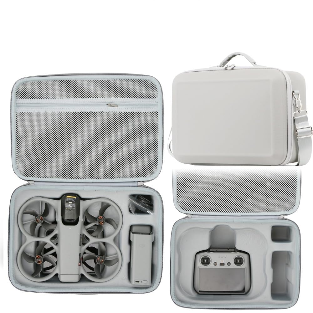Avata 360 Carrying Case, Travel Hard Case for DJI Avata 360 Accessories, Portable PU Storage Shoulder Bag for DJI Avata 360 Drone, RC 2 Remote Controller and Battery Charging Hub (Gray)