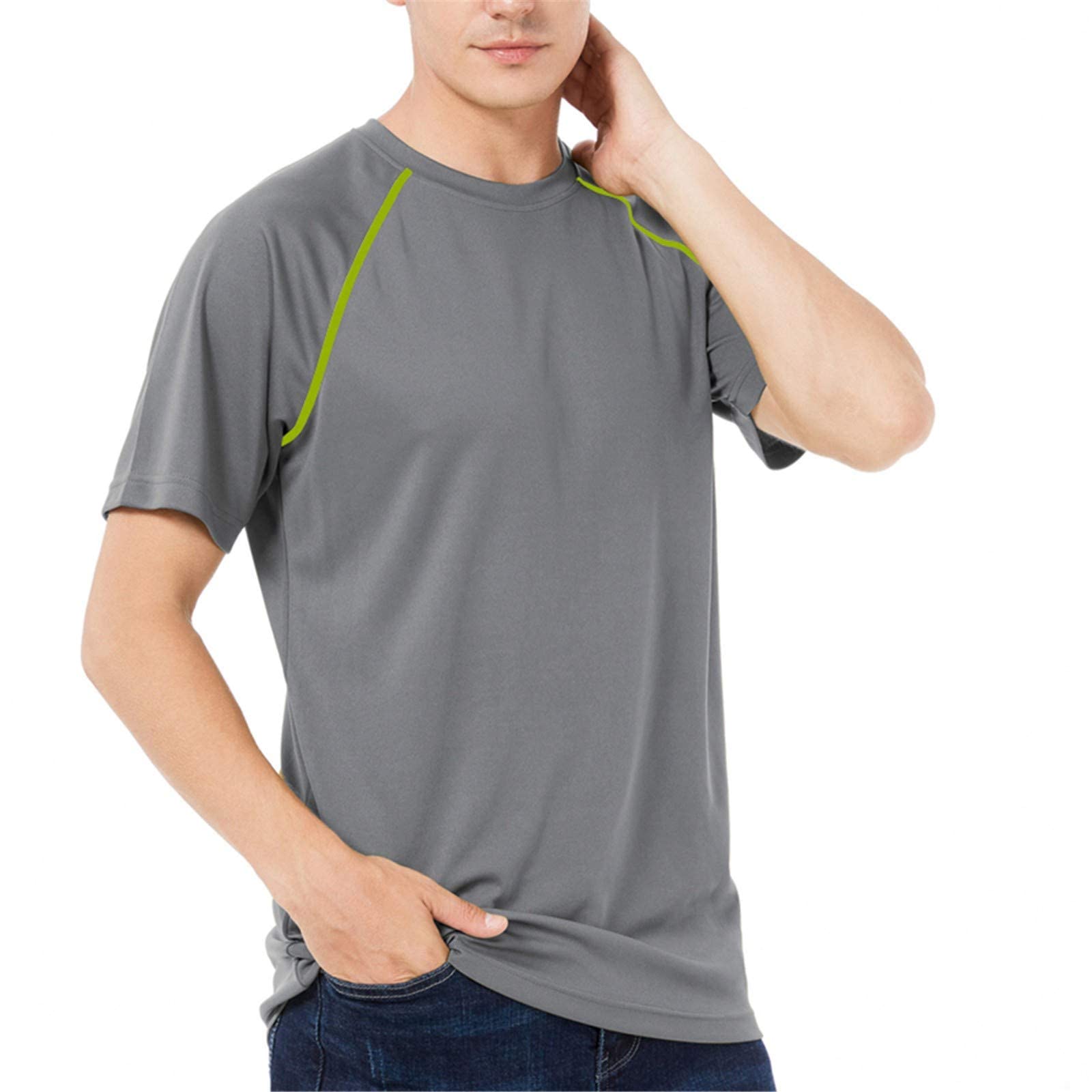 Men's UPF 50+ Sun Protection Shirts Short Sleeve/Long Sleeve Quick Dry Running T-Shirt Lightweight Hiking Sun Shirt