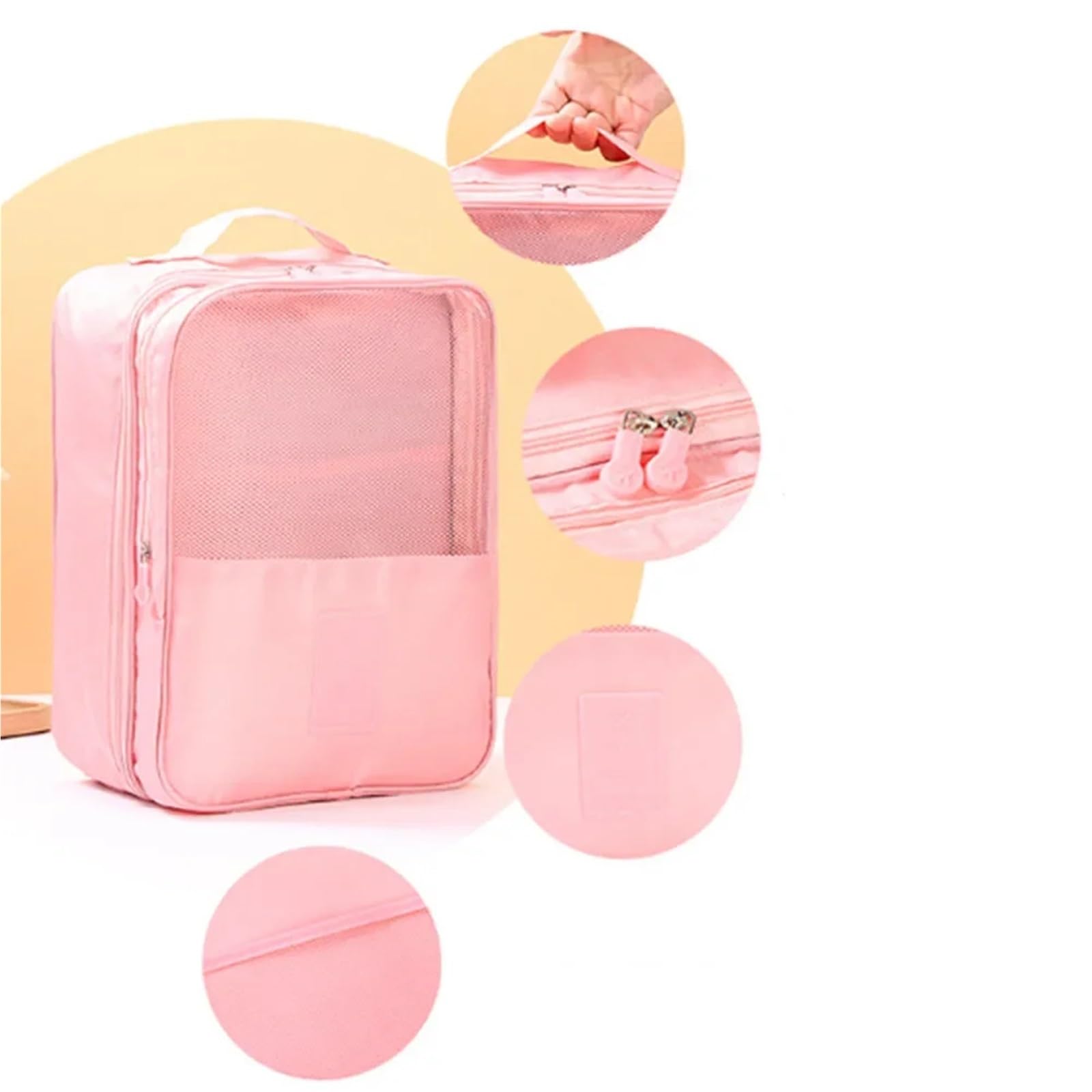 Bolsa de Zapatos Viaje, Zapatilla Impermeable, Bolsa clasificación, Organizador portátil, Accesorio multifunción para Gym(Pink)