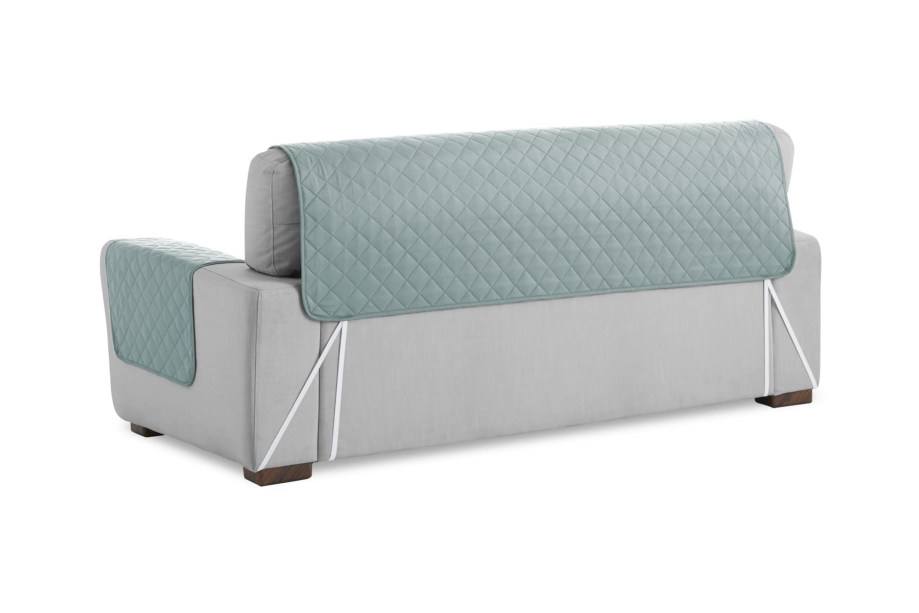 Textilhome - Salvadivano trapuntato Copridivano MALU 2 posti REVERSIBILE. Colore Acquamarina