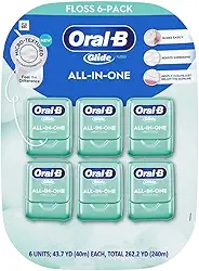 Oral-B Fio dental Glide Mint All-in-One, 48 jardas cada (pacote com 6)