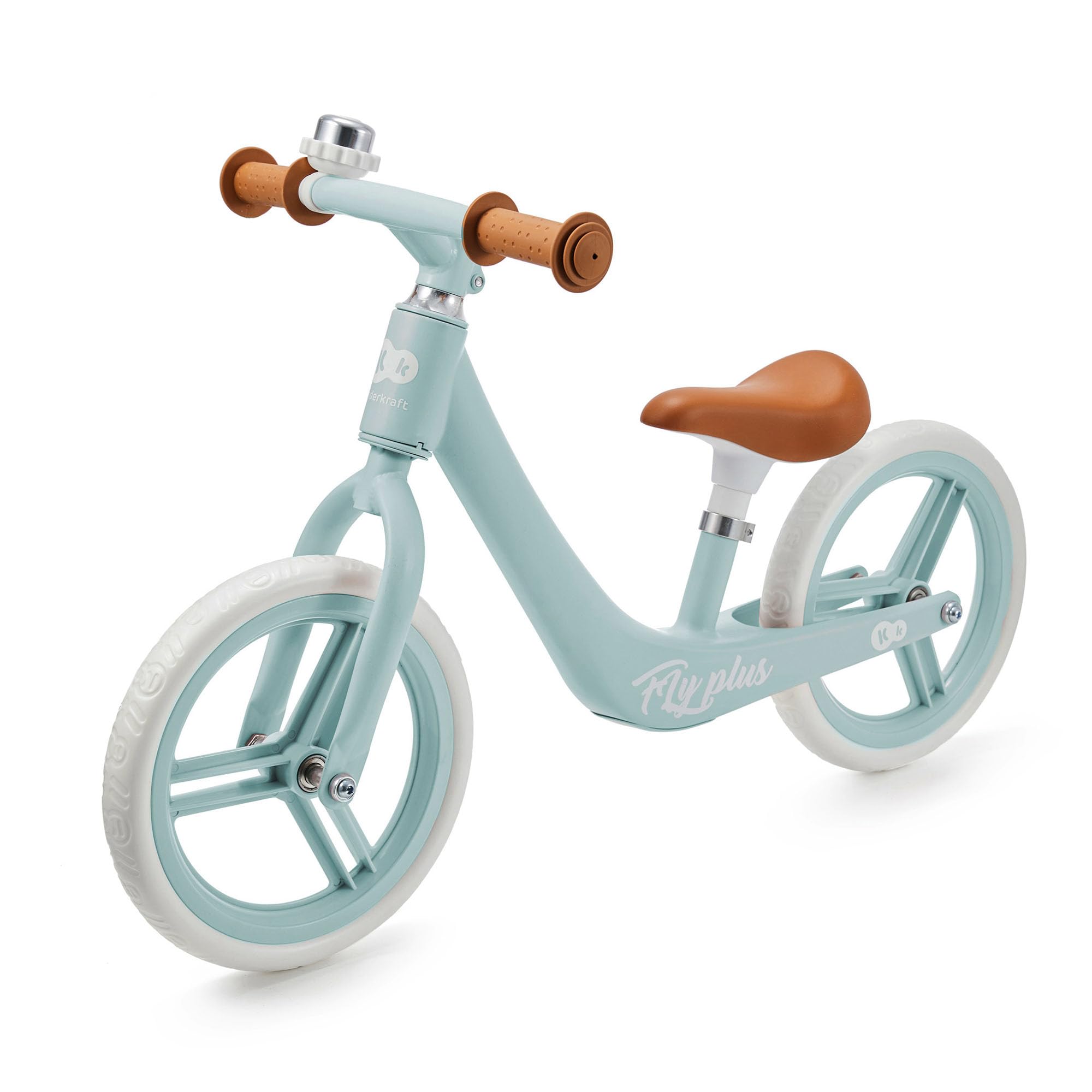 Kinderkraft Fly Plus 2 Bicicleta sin Pedales, Bicicleta Niño 2 años, Bicicleta 2 Ruedas, Bicicleta de Equilibrio, Sillín Ajustable, con Accesorios, con Freno, Ruedas Grandes, 35 kg, Azul