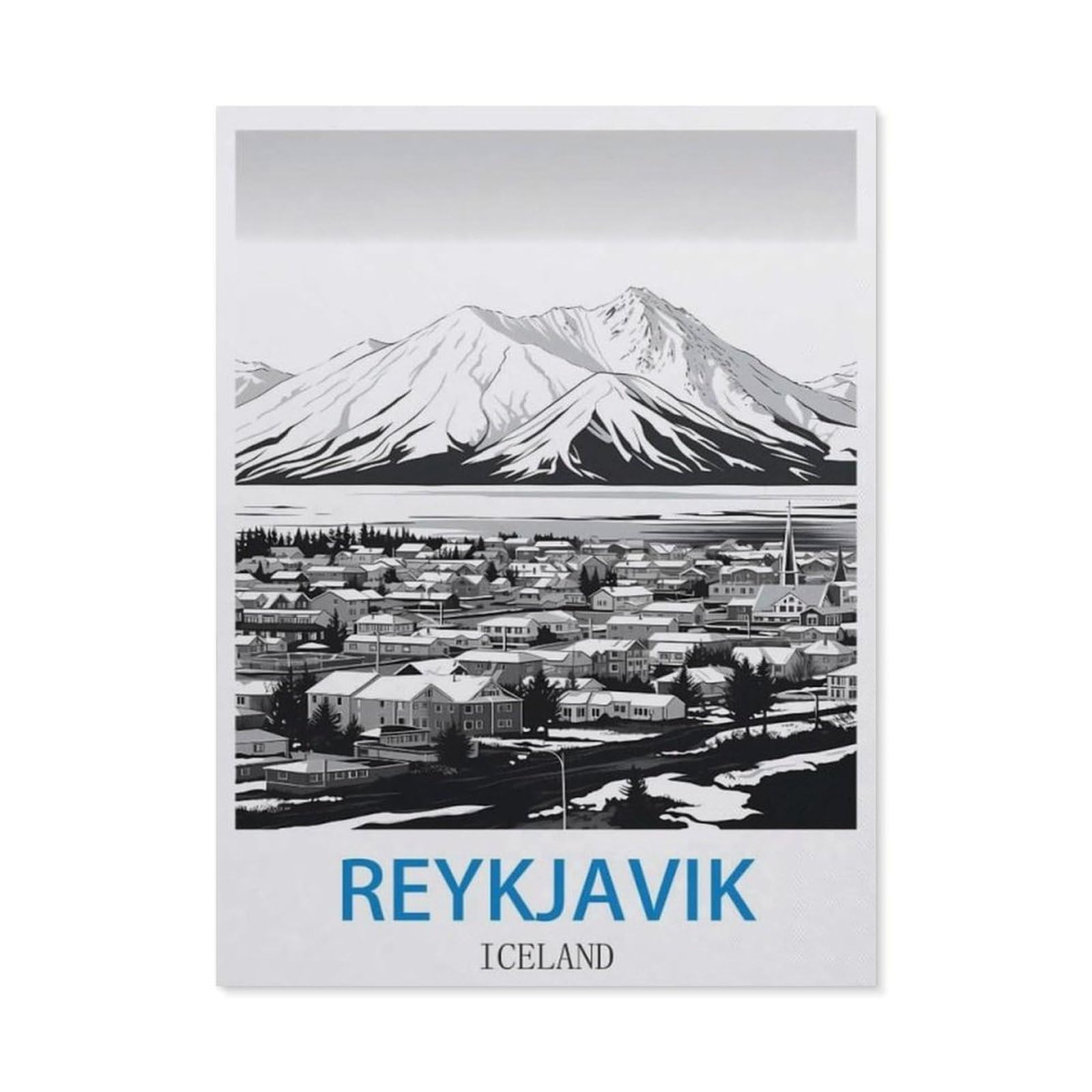 BEAYODKP 5D DIY Diamond Painting Kit，Reykjavik Iceland，Crystal Mosaic Full Drill Round Diamond Painting Embroidery Accessories（30 x 40 cm/11.81 x 15.74 inches）-CN31