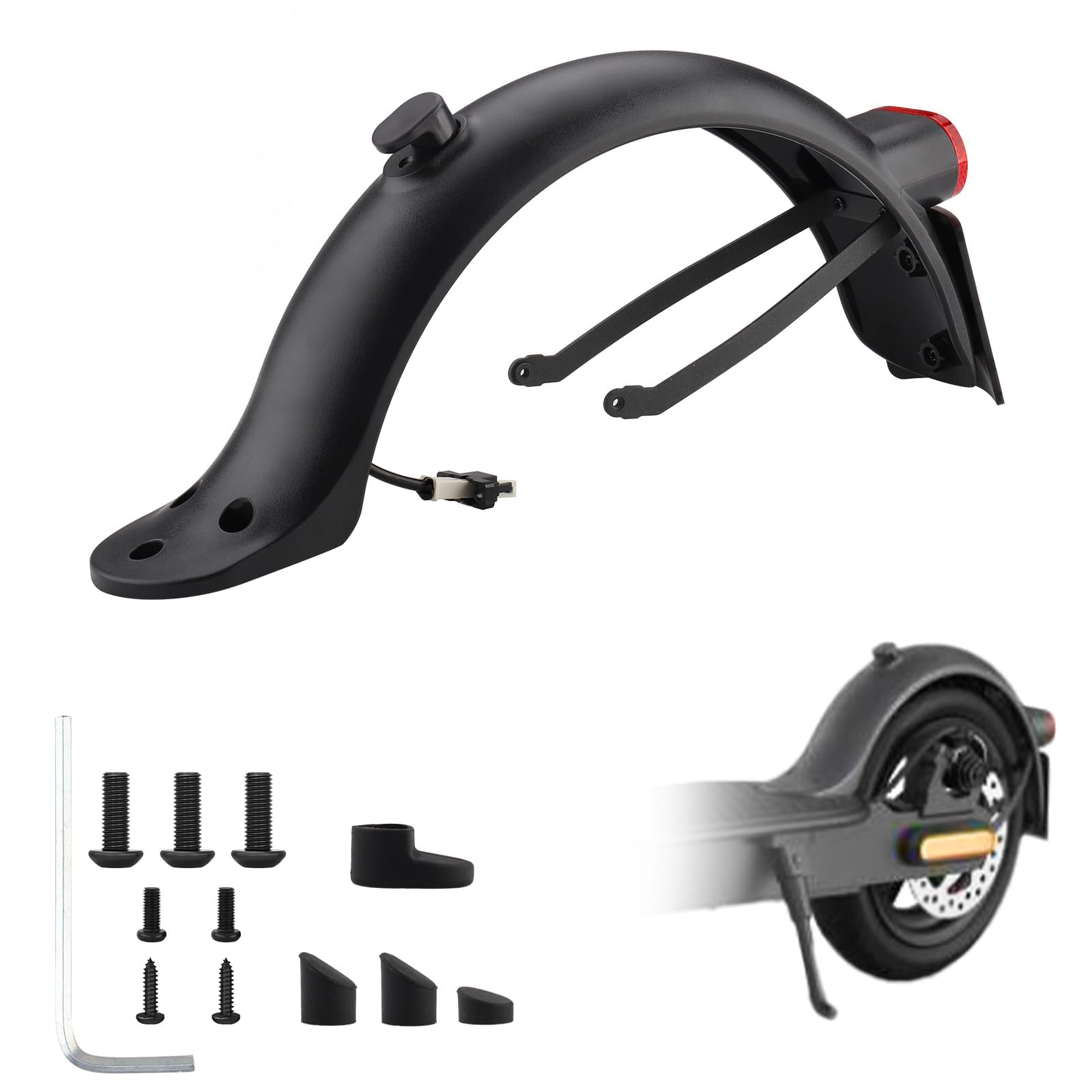 E Scooter Guardabarros Trasero, Scooter Eléctrico Guardabarros Trasero Scooter Eléctrico Compatible para Xiaomi E Roller Mi M365 1S Pro Pro 2