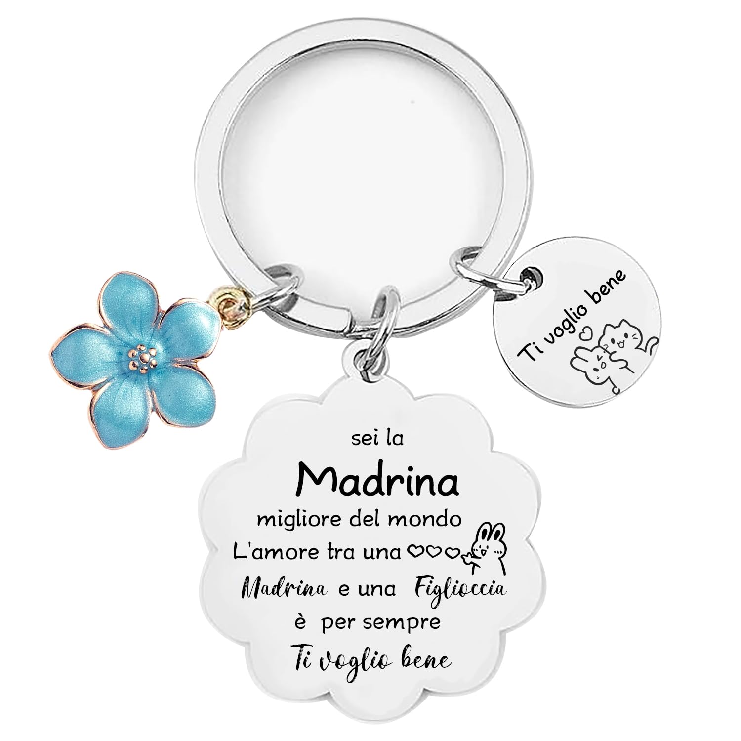 Portachiavi Per Madrina Battesimo - Regalo Personalizzato Con Ciondolo In Acciaio - Foto 13