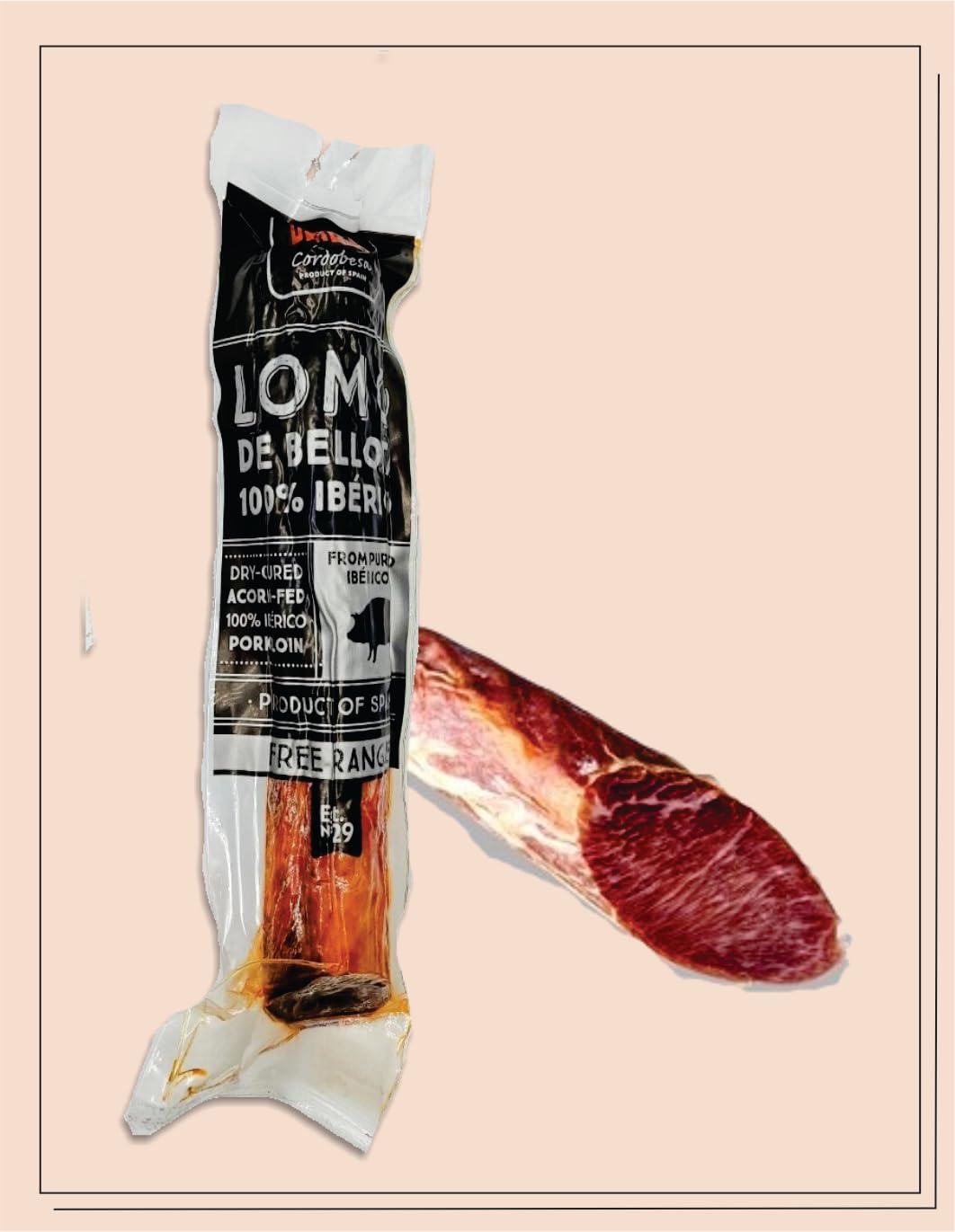 Dehesa Cordobesa | Acorn-Fed Loin 100% Iberico | Lomo De Bellota 100% Iberico | Net Weight: 1.0-1.3 LB | Pack of 1