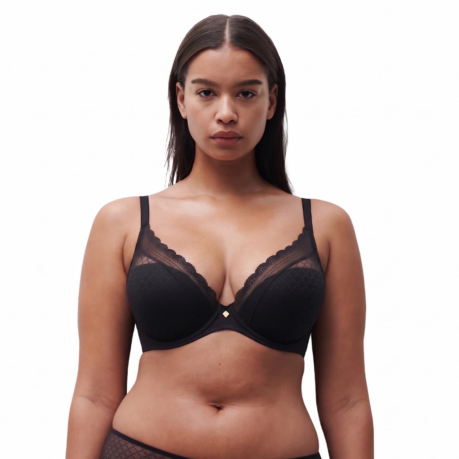 Chantelle Norah Chic Plunge T-Shirt Bra Black Black 36D
