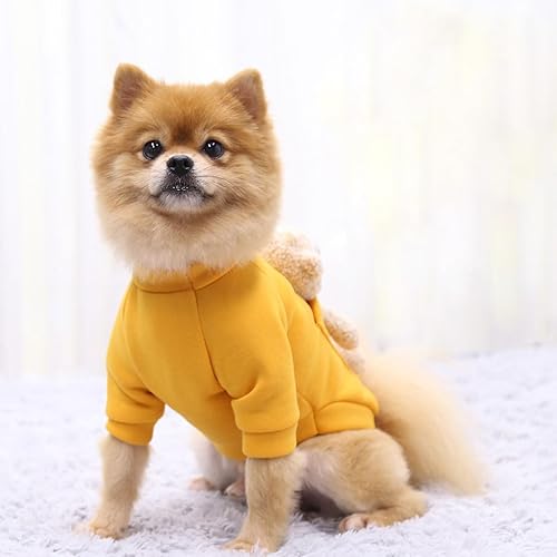 Miniatura 3 de Ropa de invierno para perro, sudadera de cuello alto para perro, suéter para mascotas, bolsillos a rayas, camisas de oso, trajes de gato, ropa de