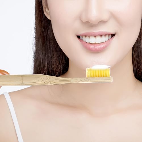 Miniatura 2 de HEALLILY Cepillo de dientes 7 uds. Cepillo de bambú biodegradable Cepillo de limpieza de dientes Cepillos de dientes biodegradables Cepillo de