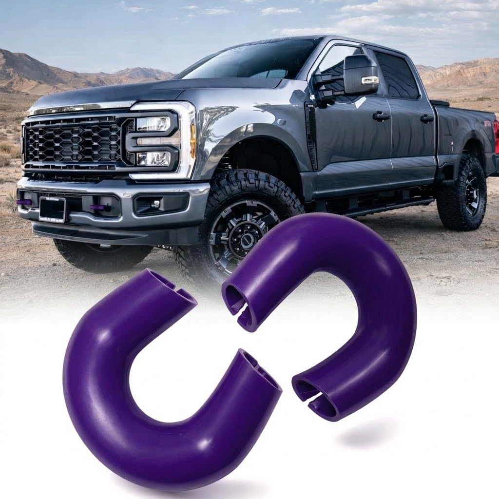 Fundas de gancho de remolque compatibles con accesorios Super Duty F250 F350 F450 2017 2018 2019 2020 2021 2022 2023 2024 2025 2026 - Diseño mejorado, goma de silicona, instalación gratuita (morado)
