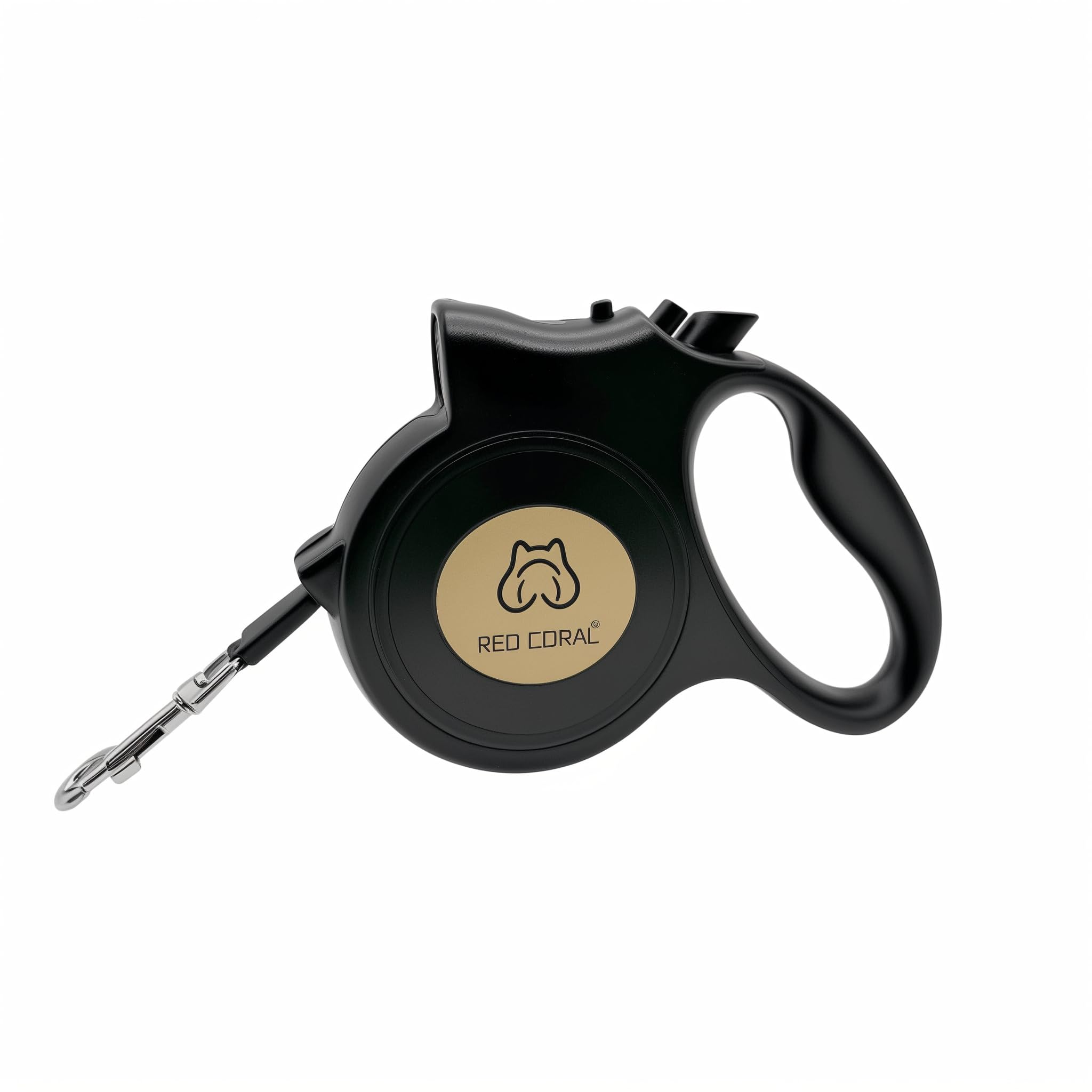 Correa retráctil con luz LED para perros pequeños a medianos, extensible hasta 196 pulgadas para paseos nocturnos seguros (negro)