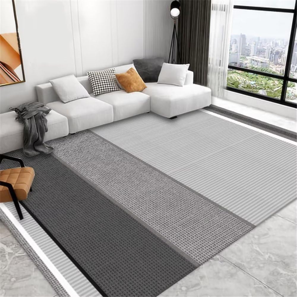 Tapis de chambre ado gris antidérapant 180x250cm pour terrasse et salon