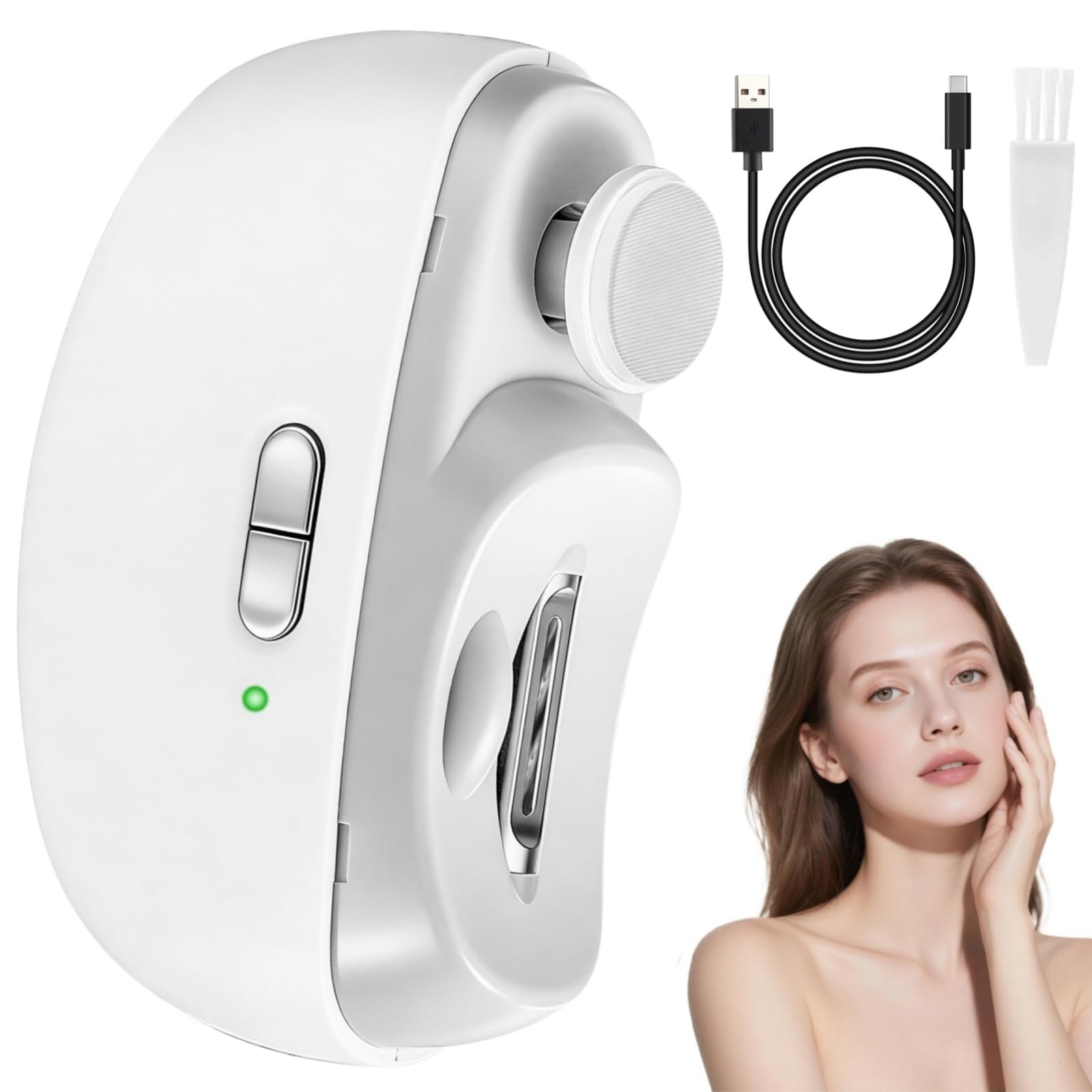 Electric Nail Clippers for Adults Seniors, 3 in 1 Automatic Nail Clipper with Polisher, LED Light, 2 Speeds, 2026 Upgraded USB Rechargeable Strong Power Nail Trimmer for Fingernails Toenails, White