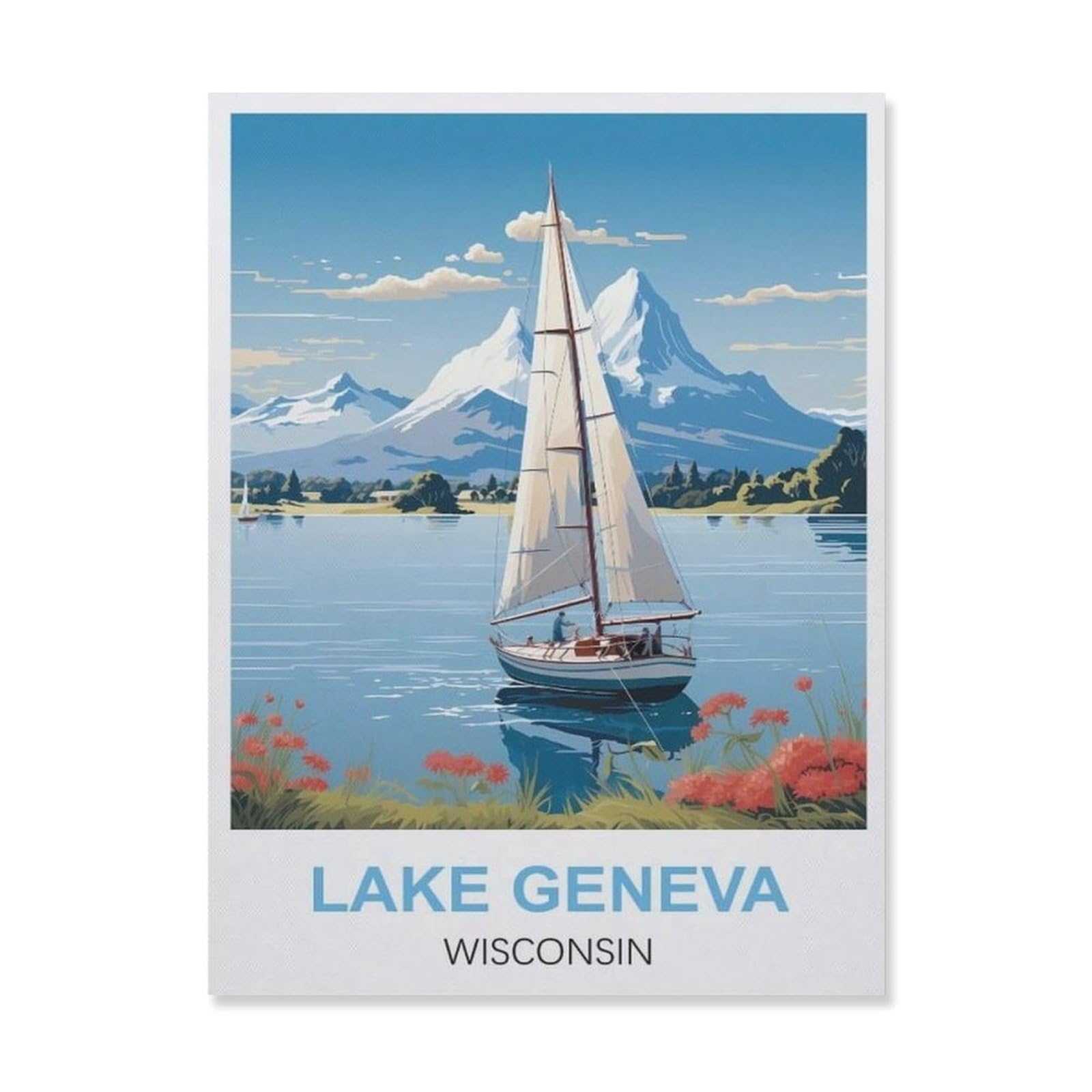 Metal Sign Tin Sign，Lake Geneva Wisconsin(15x30cm）