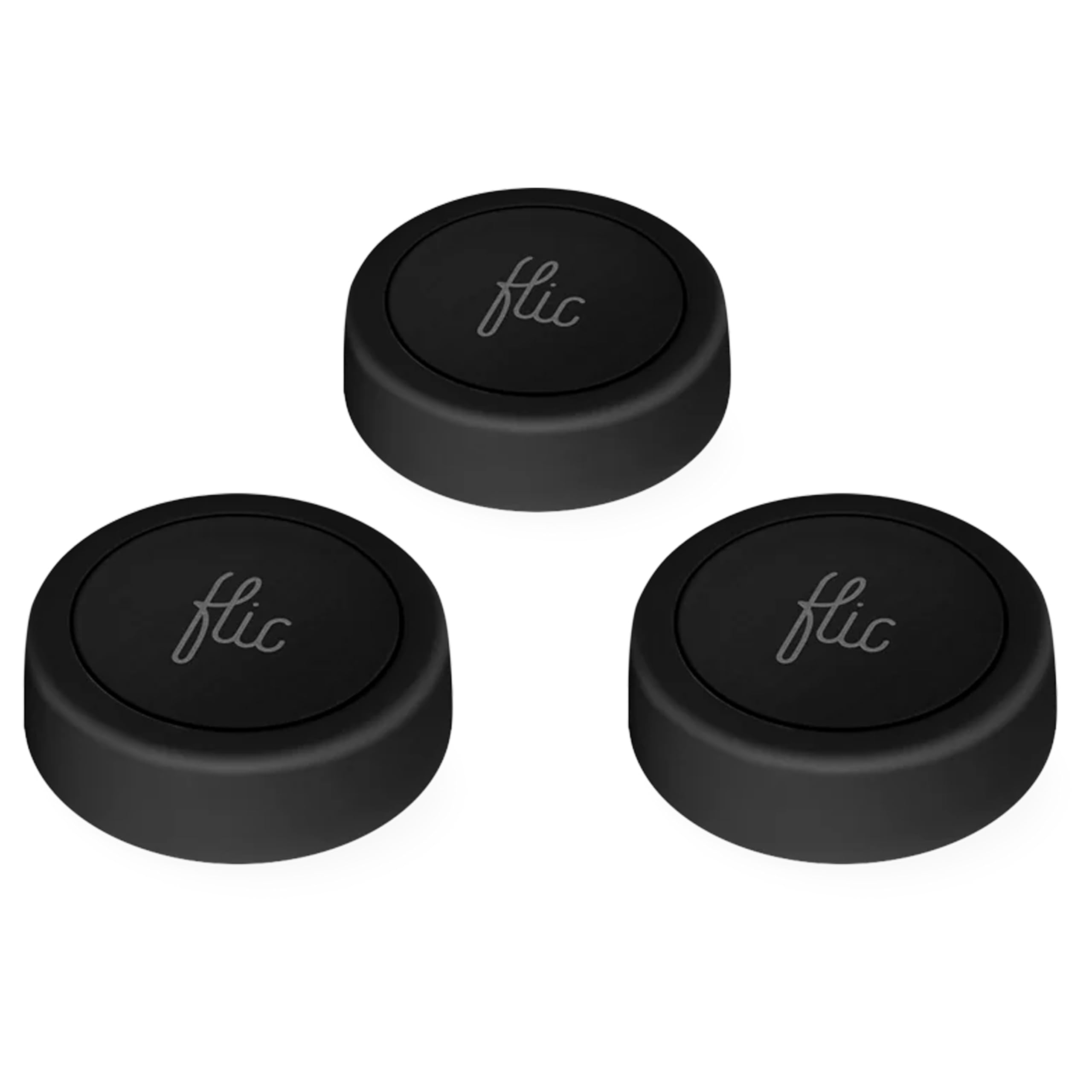 Flic Flic Smart Button Black – 3-Pack. Control Lights, Music & More with Push, Double Push, or Hold. Works with Alexa, HomeKit, Matter. Setup on iOS/Android via Flic App. Bluetooth & WiFi Required.
