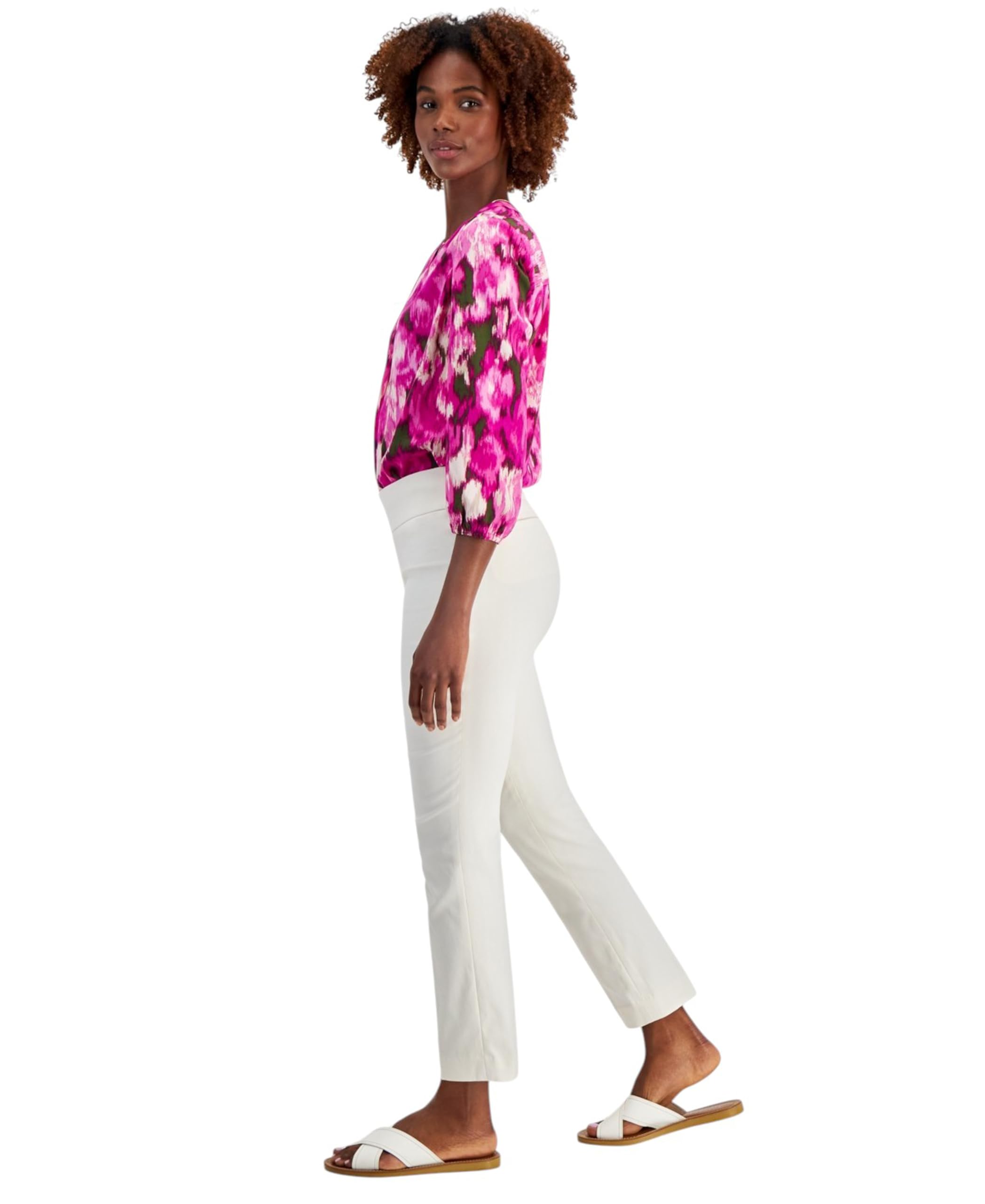 Jones New York Womens Slim-Fit Ankle-Length Pants Jones White X-Large