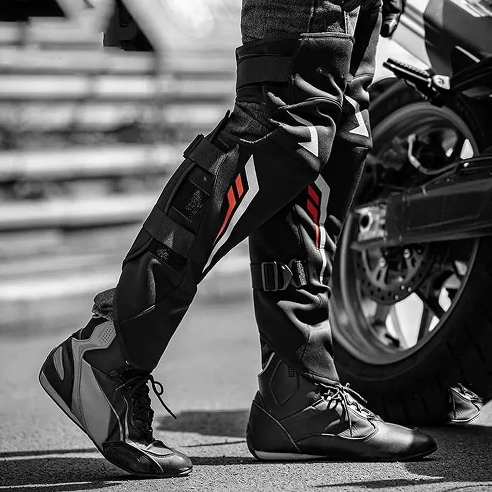 Ginocchiere Motociclistiche, Manicotti Gambe Invernali MTB Antivento Freddo Anti-Wrestling Protezione del Ginocchio Motociclistico für Mountainbike, Motocross Red