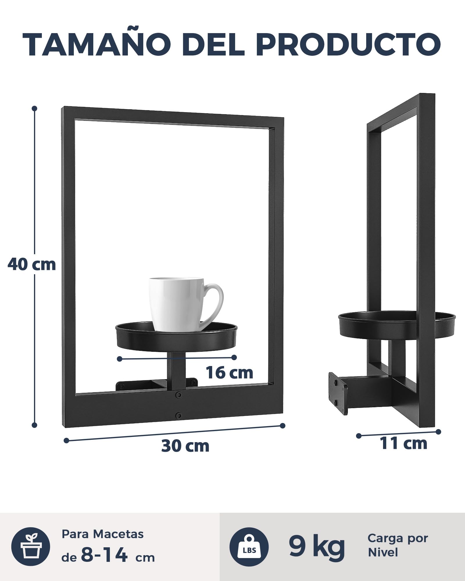 Bamworld Soporte Plantas Interior, Macetero Colgante para Pared, Estantería para Plantas, Porta Macetas, Pedestal para Plantas de Interior, Juego de 3 para Entrada Exterior
