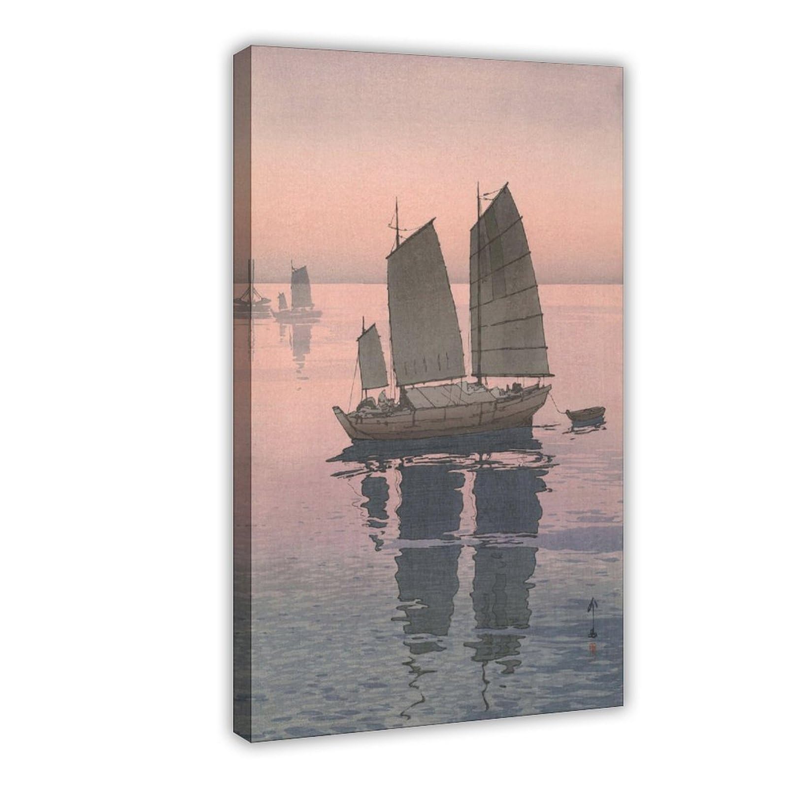 Dfjyjfgjj Yoshida Hiroshi,Sailing Boats,Japanese Painting, Wall Decoration Poster Family Bar Restaurant Garage Cafe Art Sign Gift 24" L X 36" W