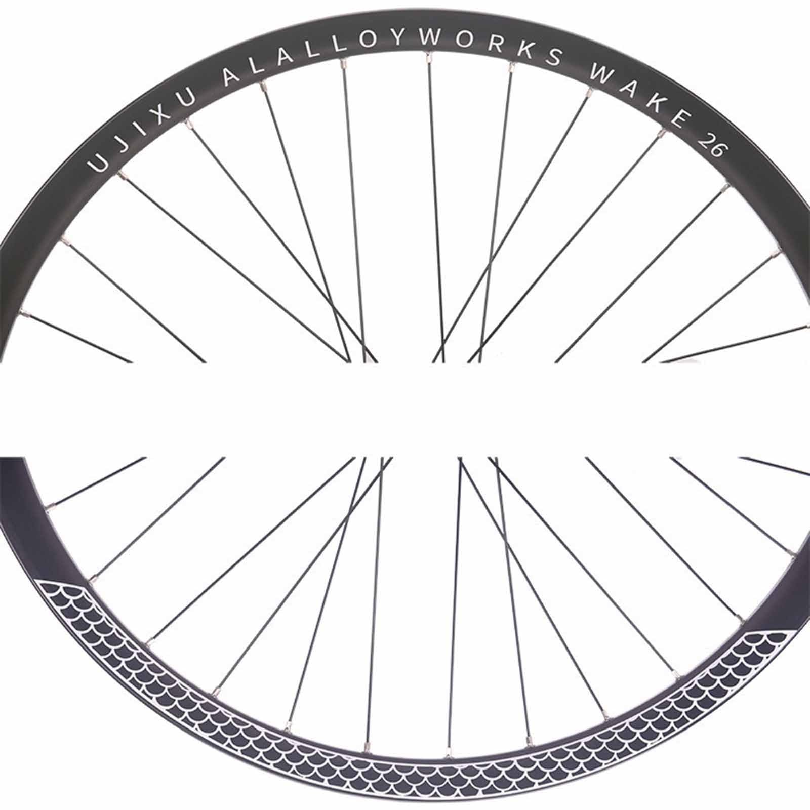 Zestaw kół do rowerów górskich 26" i 27,5", obręcze aluminiowe z podwójną ścianą, oś przelotowa 15 x 100 mm, 12 x 142 mm, hamulec tarczowy, 32 szprychy, do rowerów 7