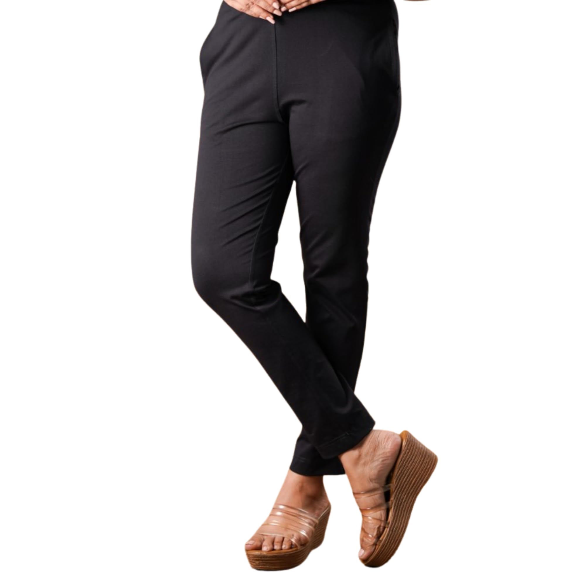 Women’s Cotton Straight Pant Leggings with Pocket | Stylish Ethnic Bottom Wear for Kurti | Stretchable Comfortable Pants for Women | Straight Fit Pull-On Pants-picture-31