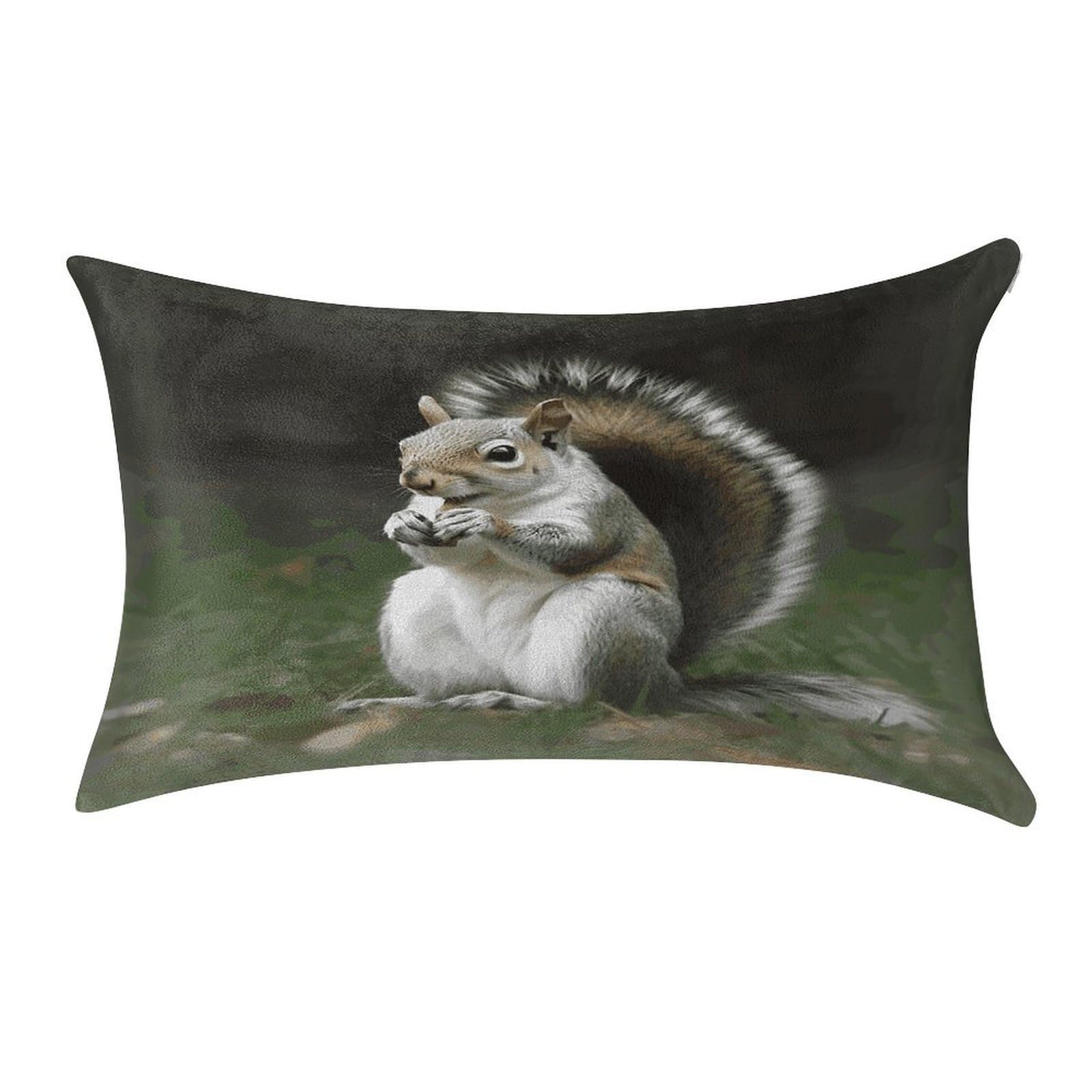 MUSM Squirrel Pillow Case 12"X20" Luxury Velvet Throw Pillow Cover Fade Resistant Cozy Soft Pillowcases Pillow Protector Pillow Shams Lumbar Pillow Shells for Home&Gifts