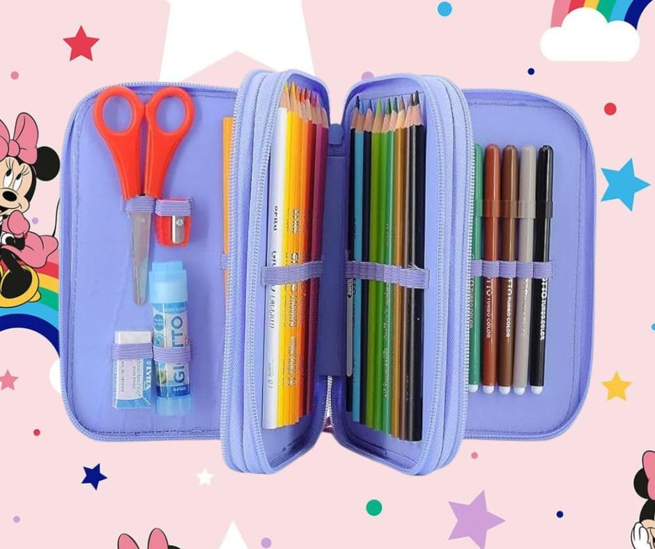 Set Scuola Minnie Zaino Scuola + Astuccio 3 Zip + Diario 12 Mesi o diario segreto